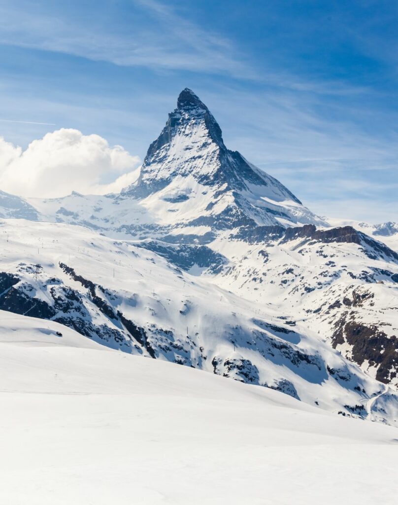 hotel cervinia on the ski slopes